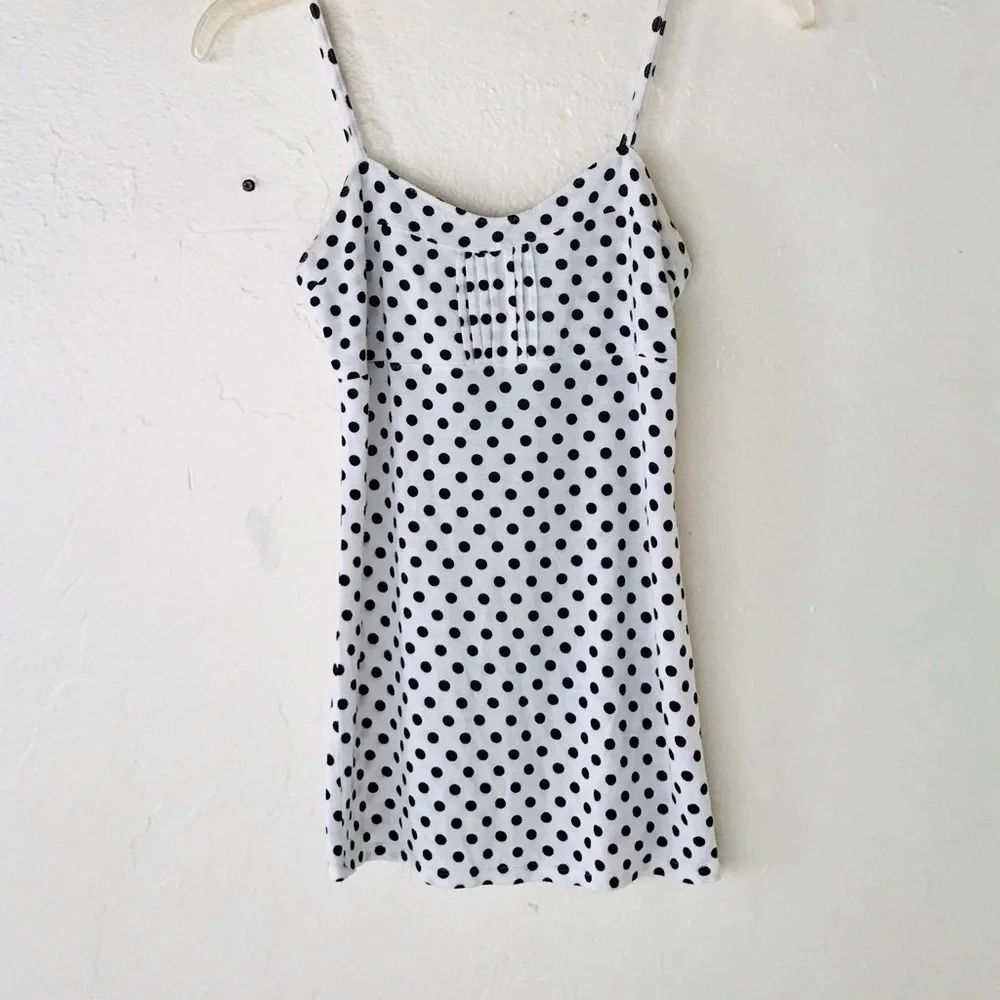 Free People White Polka Dot Camisole Tank Top